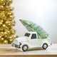 preview thumbnail 13 of 14, Glitzhome LED Lighted Red Truck Christmas Table Decor - 11"l*5.2"w*6"h