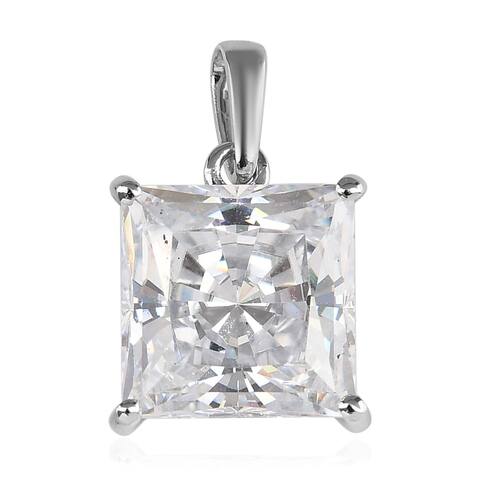 White Gold Made with Finest Cubic Zirconia Solitaire Pendant Ct 6.8