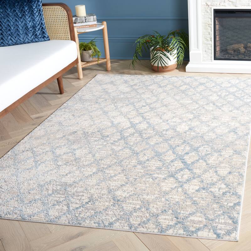 SAFAVIEH Lagoon Lisel Vintage Trellis Rug - 5'3" x 7'6" - Blue/Ivory