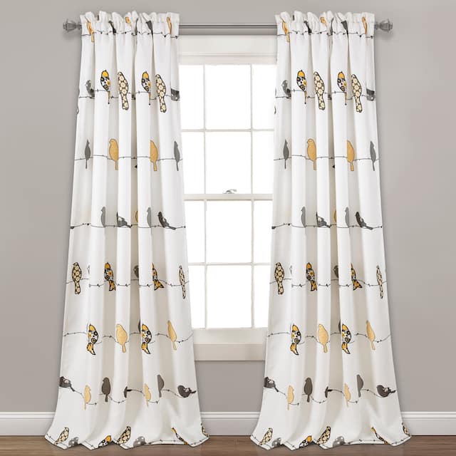 Lush Decor Rowley Birds Room Darkening Curtain Panel Pair