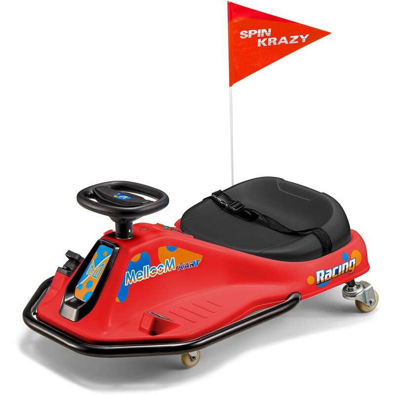 EROMMY Kids Electric Car with 360°Rotatable Universal Wheels, Kids Electric Toy Car with Acceleration Pedal, Music, Bluetooth