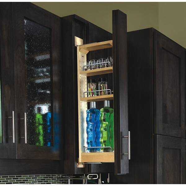 Rev-A-Shelf 3 Inch Width Wood Kitchen Wall Cabinet Filler Pull-Out