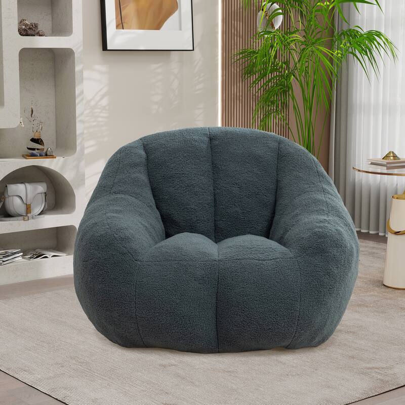 Upholstered Bean Bag Chair,Modern Lazy Floor Sofa Chair