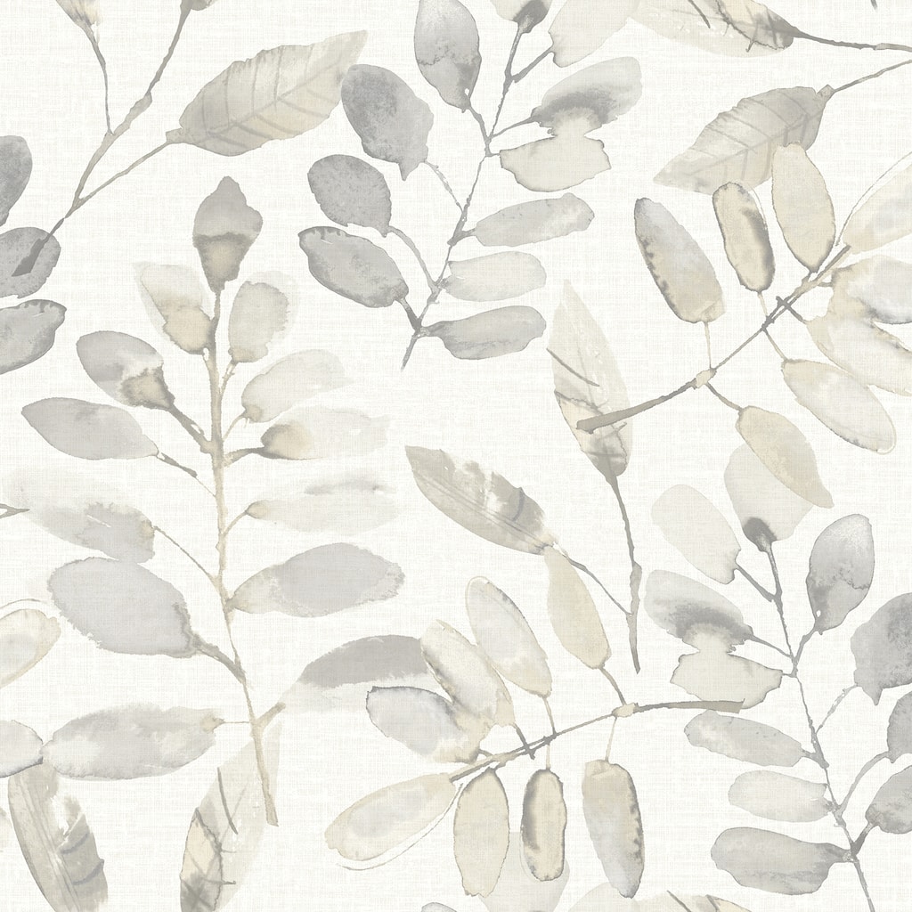 Chesapeake Pinnate Taupe Leaves Wallpaper