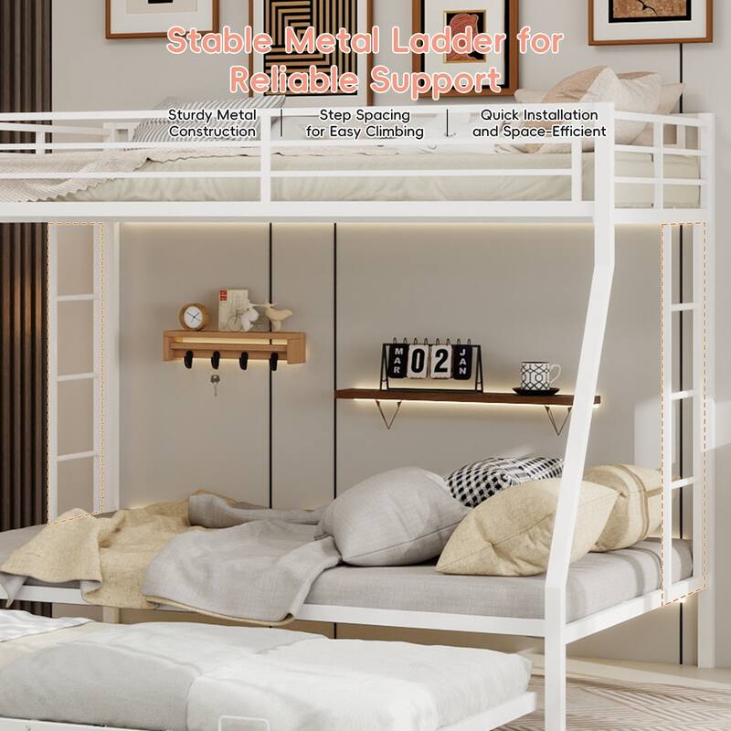 High-Stability Square Tube Bunk Bed Modern Minimalist Look