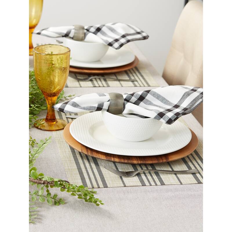 DII French Blue Farmhouse Stripe PVC Woven Placemat