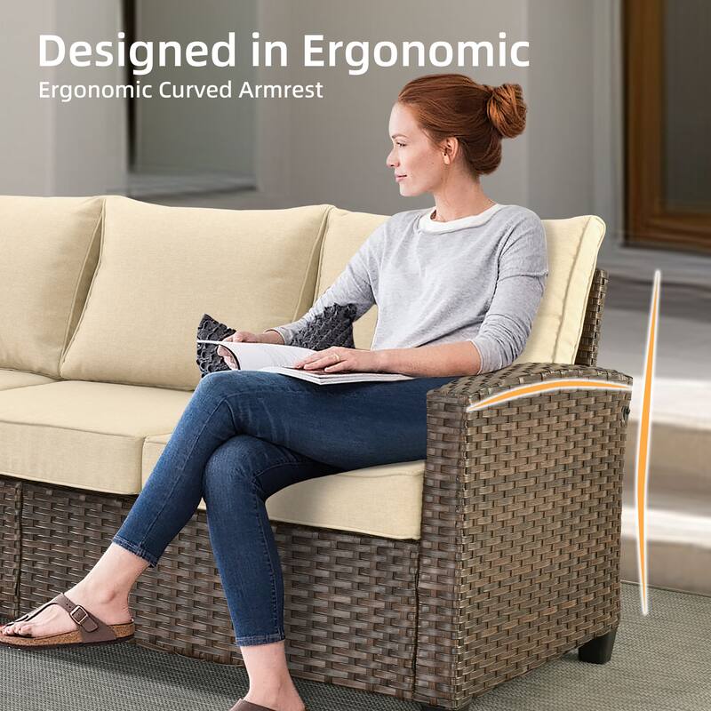 XIZZI 7-Piece Outdoor Wicker Conversation Set