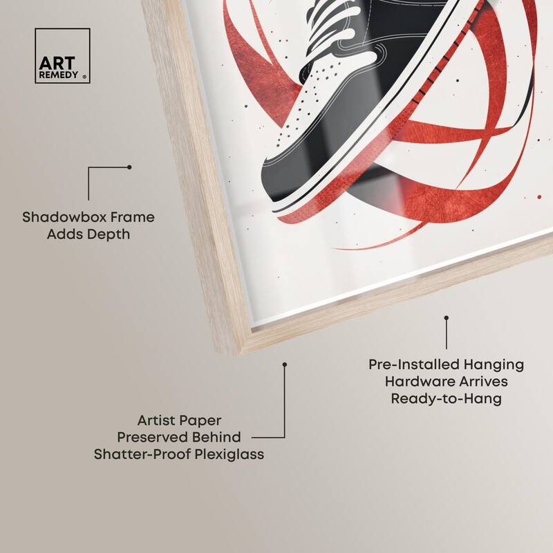 Red Ribbon Sneaker Shadowbox by Art Remedy