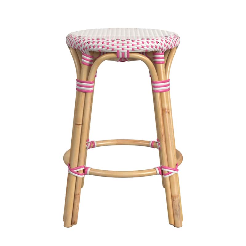Tobias 24" Rattan Round Counter Stool
