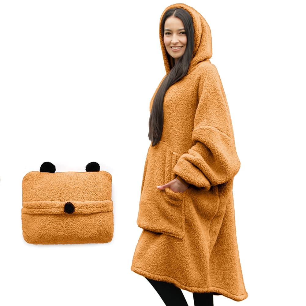 Tenby COMFY Sherpa Unisex Hoodie - Wearable Blanket Oversized , One Size