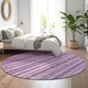 preview thumbnail 72 of 107, Premium Washable Super Soft Stripe Mayfield Rug Purple - 8' x 8' - Round
