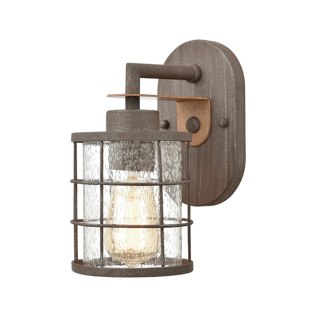 Elk Home Gilbert Rusted Coffee With Seedy Glass 1 Light Vanity Light