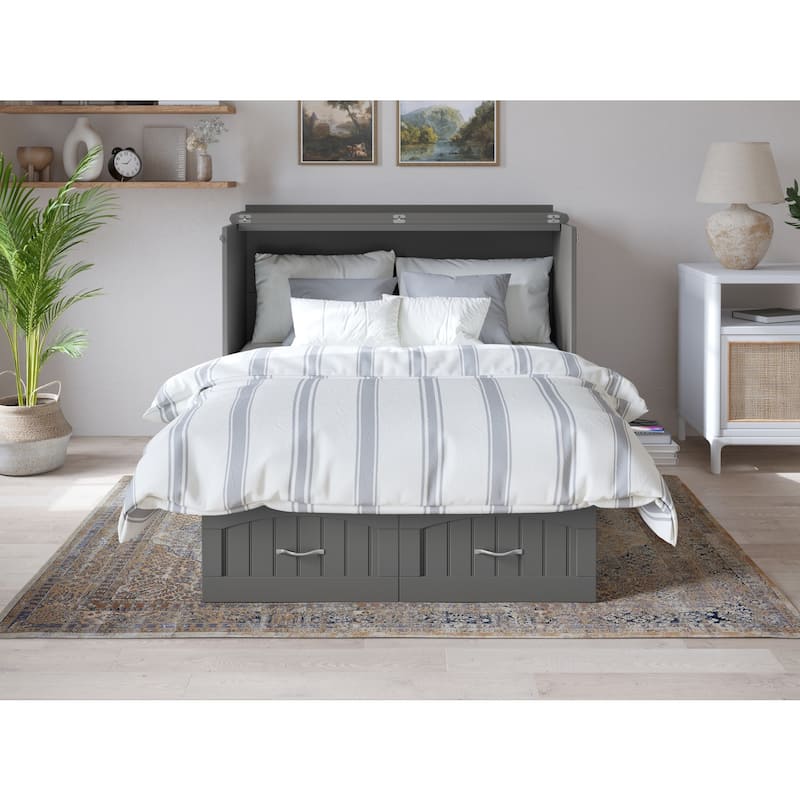 Murphy Bed Chest - Storage Drawer & USB Charger - Space Saving Furniture
