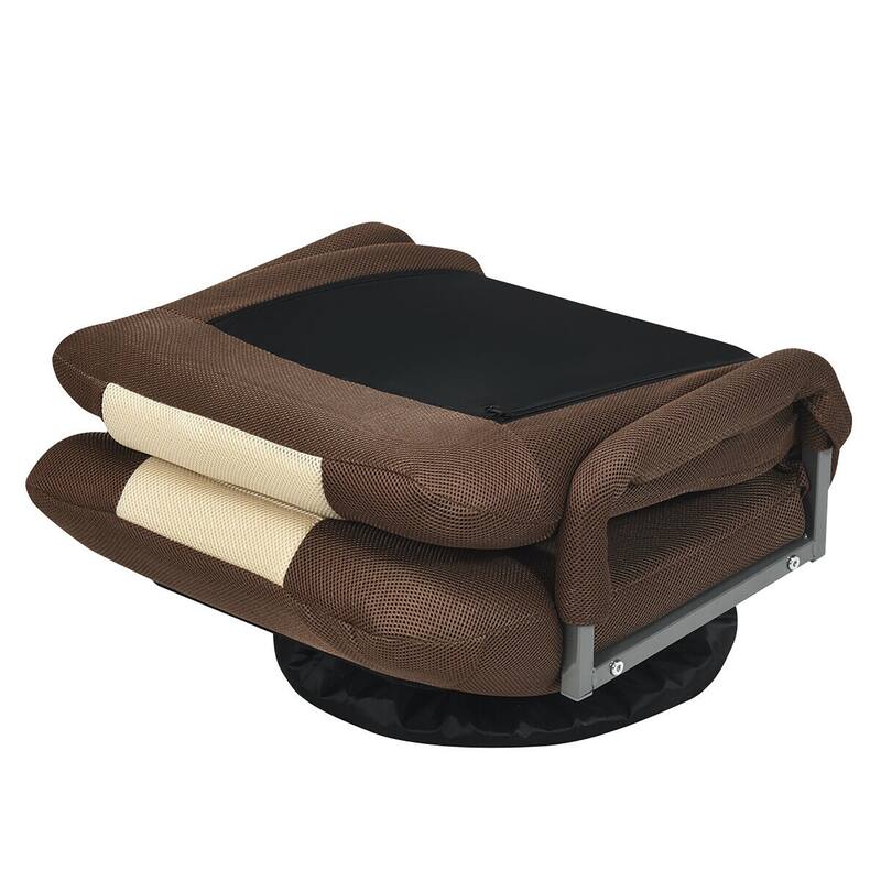 360-Degree Swivel Gaming Floor Chair with Foldable Adjustable Backrest