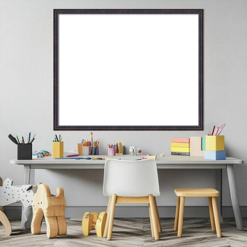 Amanti Art Dark Bronze Scoop Framed Dry Erase Magnetic Board