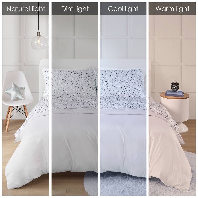 Intelligent Design Printed Microfiber Bed Sheet Set