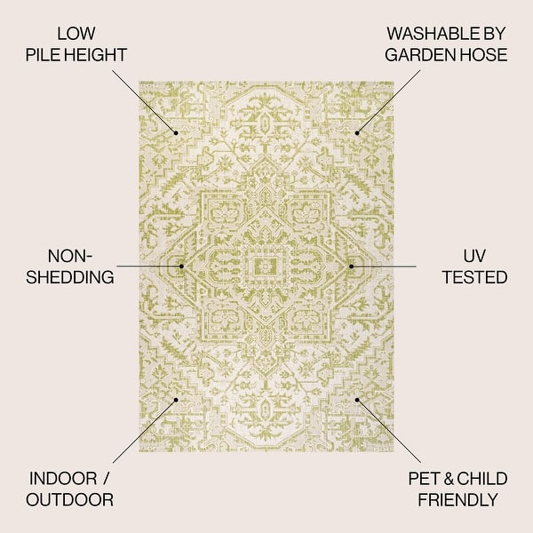 dimension image slide 3 of 31, JONATHAN Y Charleston Medallion Indoor/Outdoor Area Rug