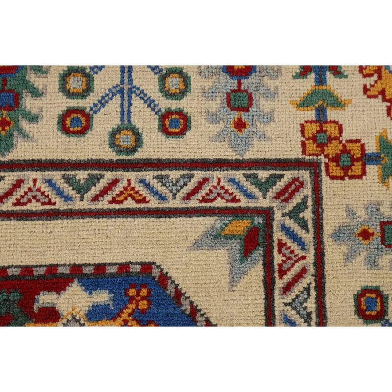 Geometric Kazak Oriental Area Rug Handmade Wool Carpet - 6'5" x 9'8"