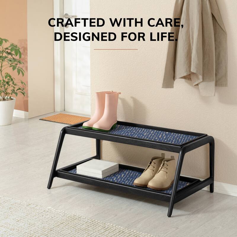 Jani Double-Tier Black Stand 3-Pair Rubber Boot Trays