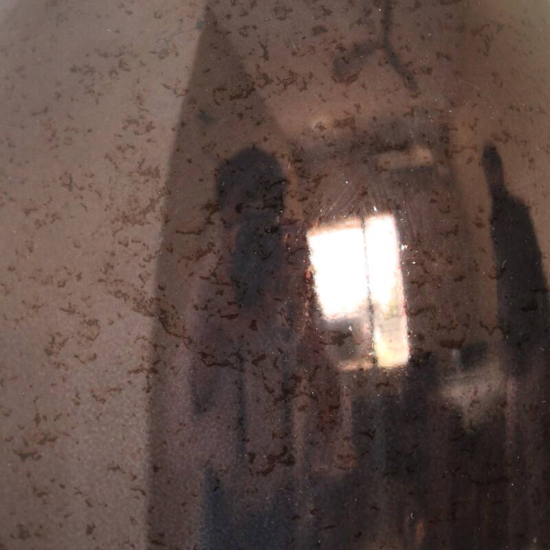 Glass Vase with Sculptural Aluminum Accent Metal Transitional Style