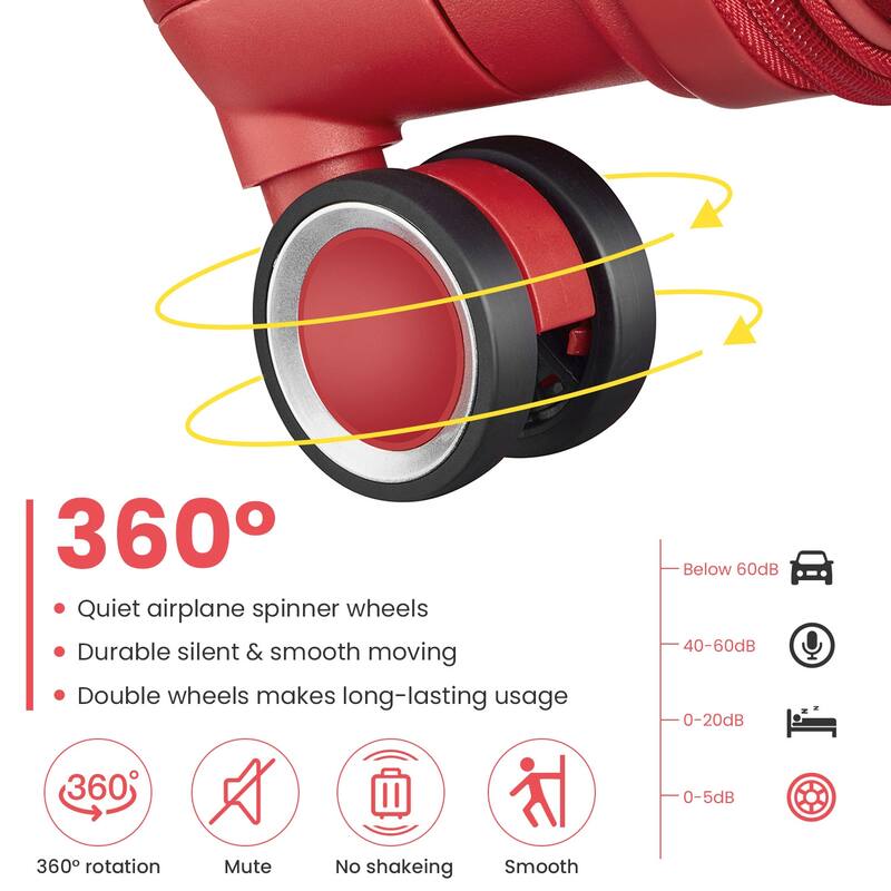 Stylish Luggage Lightweight Luggage with Expandable Storage, Dividers and Zippered Pockets for Boarding Travel, Set of 4