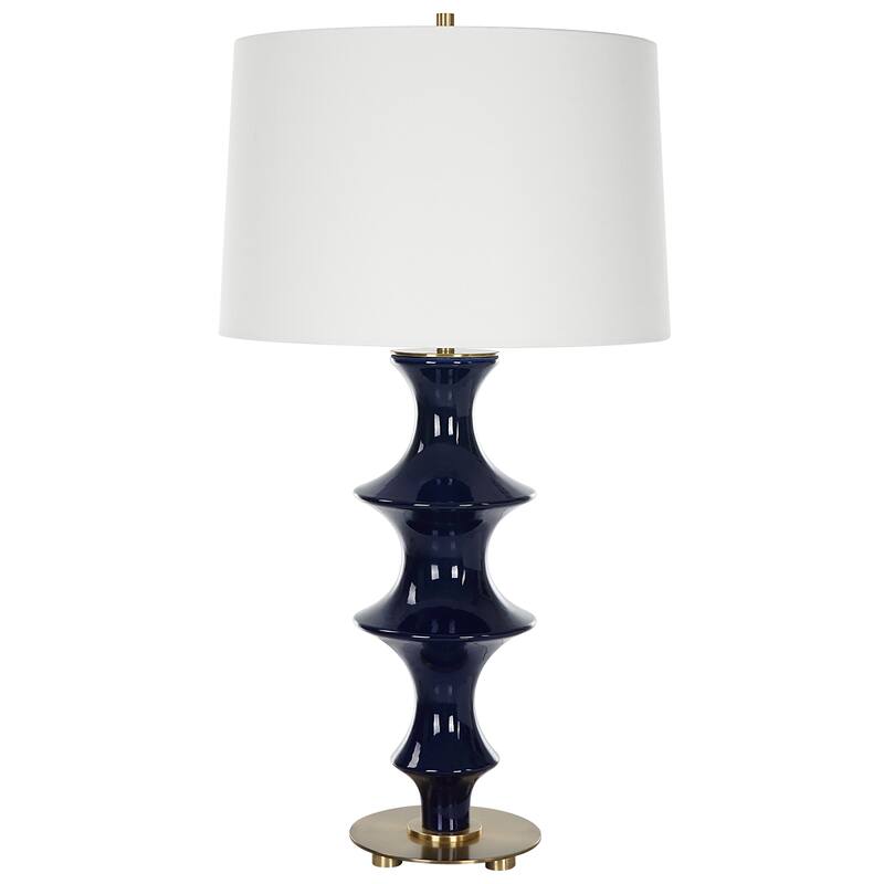 Uttermost Coil Sculpted Blue Table Lamp - 15 W X 28.75 H X 15 D (in)