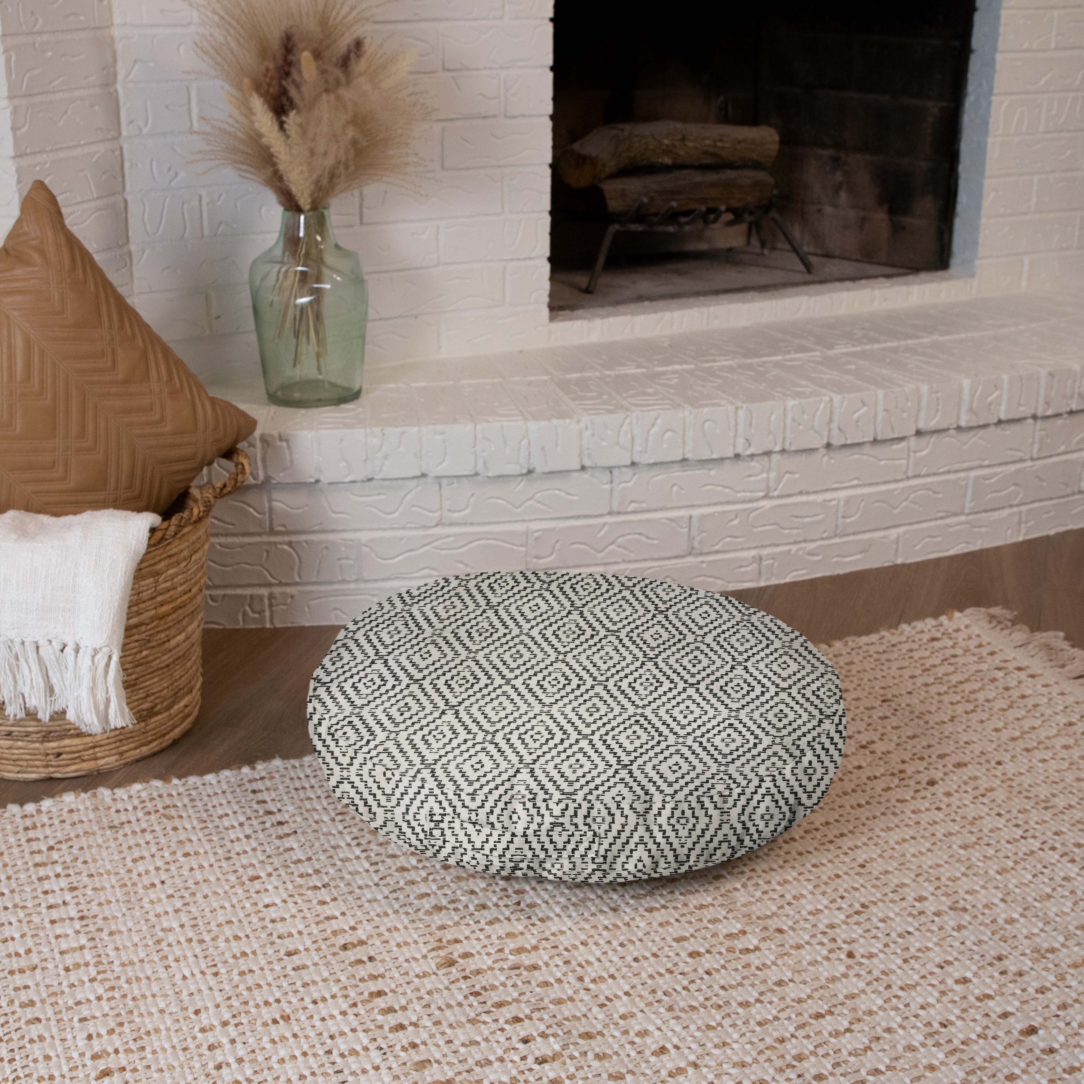 Sorra Home Sunbrella Indoor/Outdoor Boho Knife Edge Floor Pillow (Single Pillow)