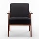 preview thumbnail 70 of 83, Homy Casa Mid-Century Modern Accent Chair, Solid Wood Frame, Extra-Thick Backrest, Wingback Lounge Chair Indoor