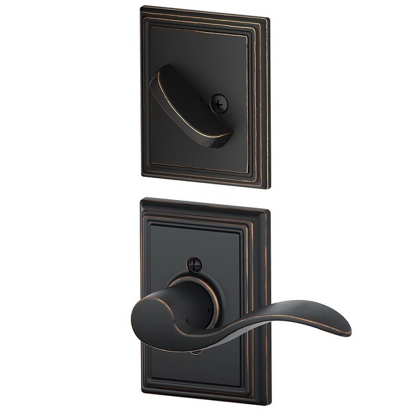 Schlage F59-ACC-ADD-LH Accent Left Handed Single Cylinder Interior Pack with Decorative Addison Trim - Exterior Handleset Sold