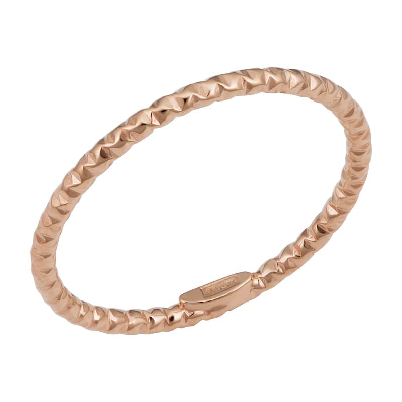 14k Yellow White or Rose Gold 1.5 millimeter Diamond-cut Stackable Ring