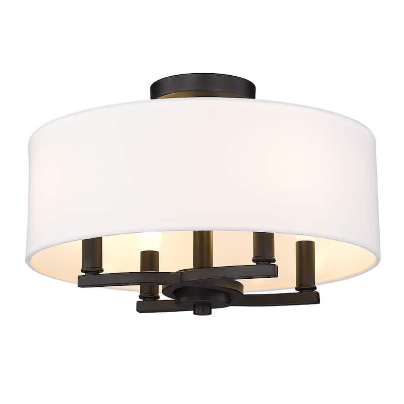 Eliana 4 Light Semi-Flush - Matte Black with Modern White Shade