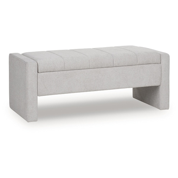 Signature Design by Ashley Akselman Light Gray Storage Bench - 50" W x 18" D x 19" H