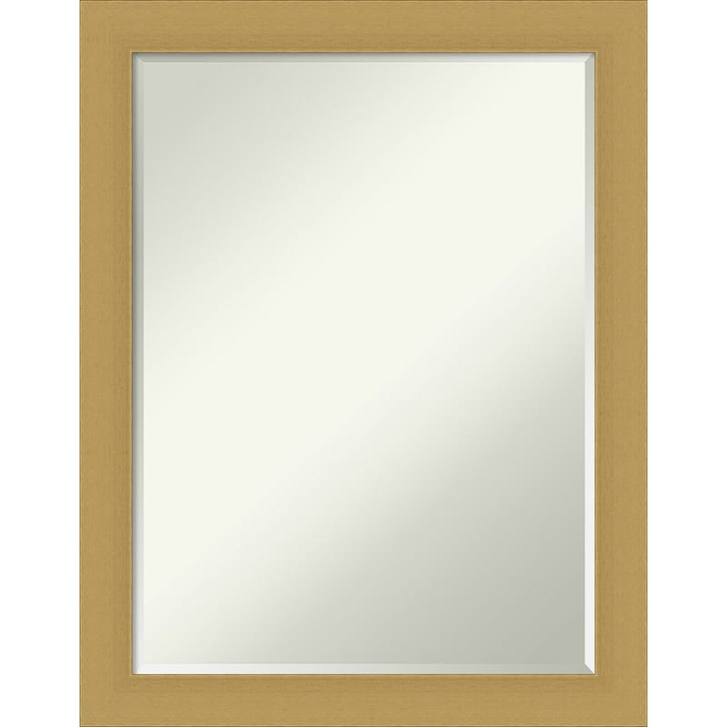 Petite Bevel Bathroom Wall Mirror - Grace Brushed Gold Frame - Grace Brushed Gold - 22 x 28 in