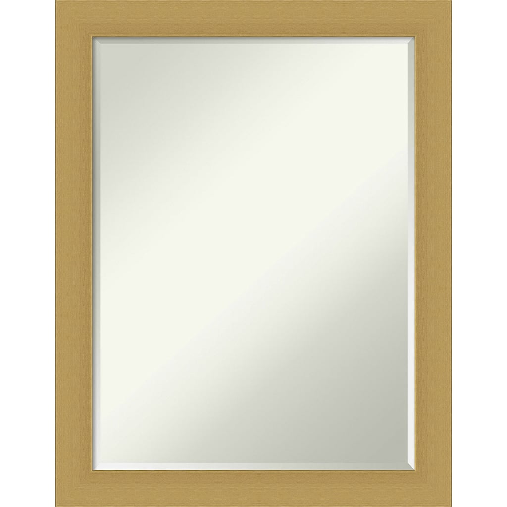 Petite Bevel Bathroom Wall Mirror - Grace Brushed Gold Frame - Grace Brushed Gold - 22 x 28 in