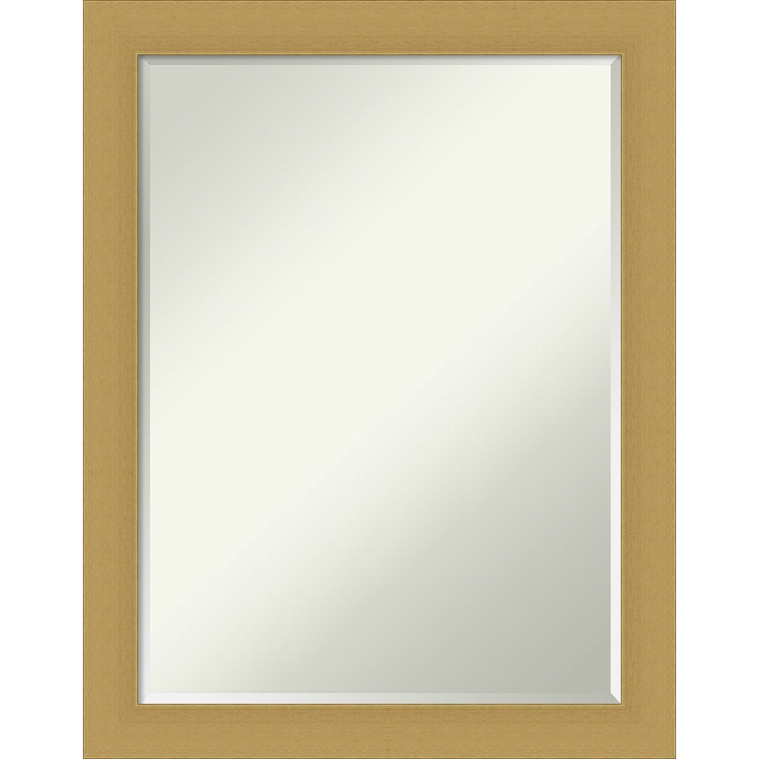 Petite Bevel Bathroom Wall Mirror - Grace Brushed Gold Frame - Grace Brushed Gold - 22 x 28 in