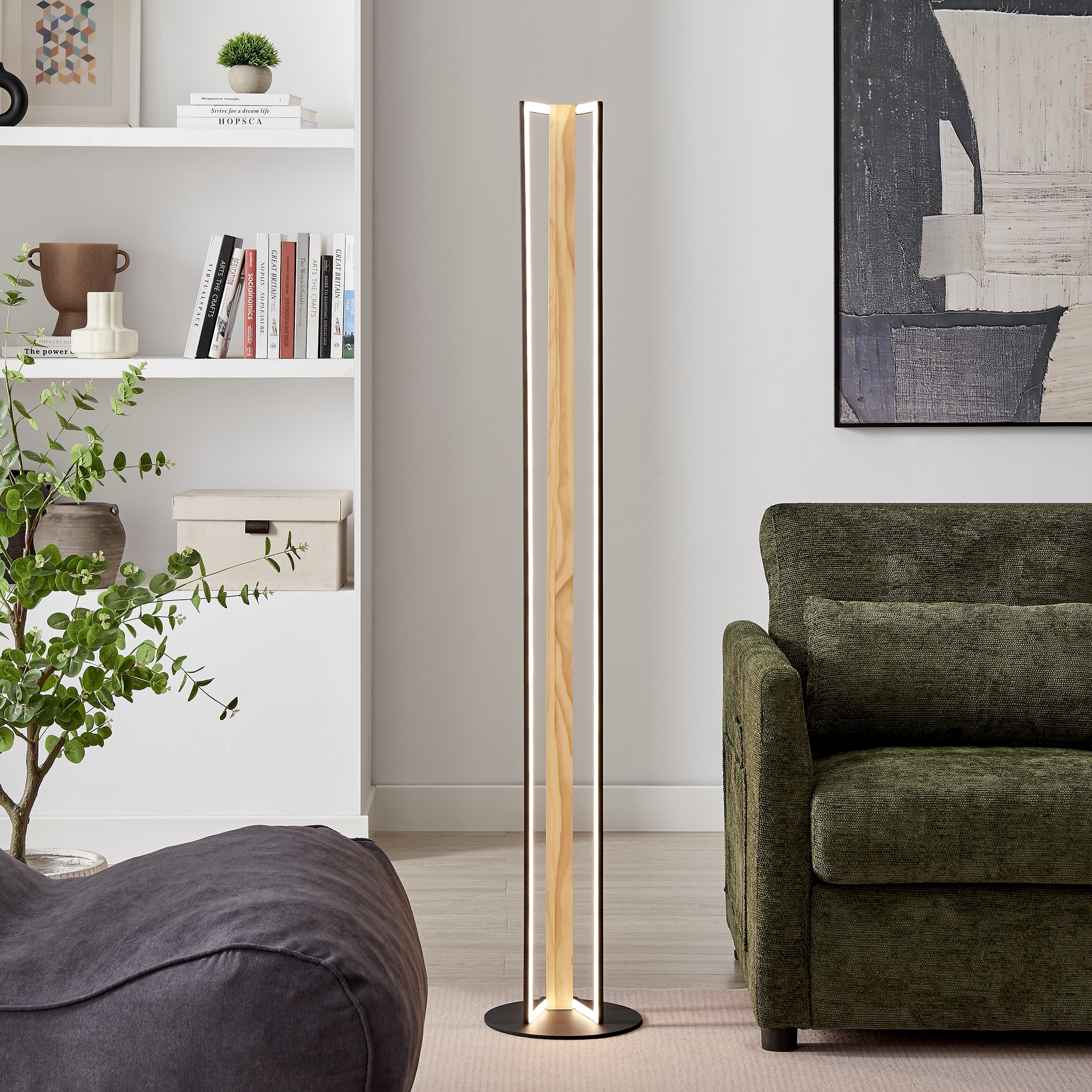 Iron & Wood Floor Lamp