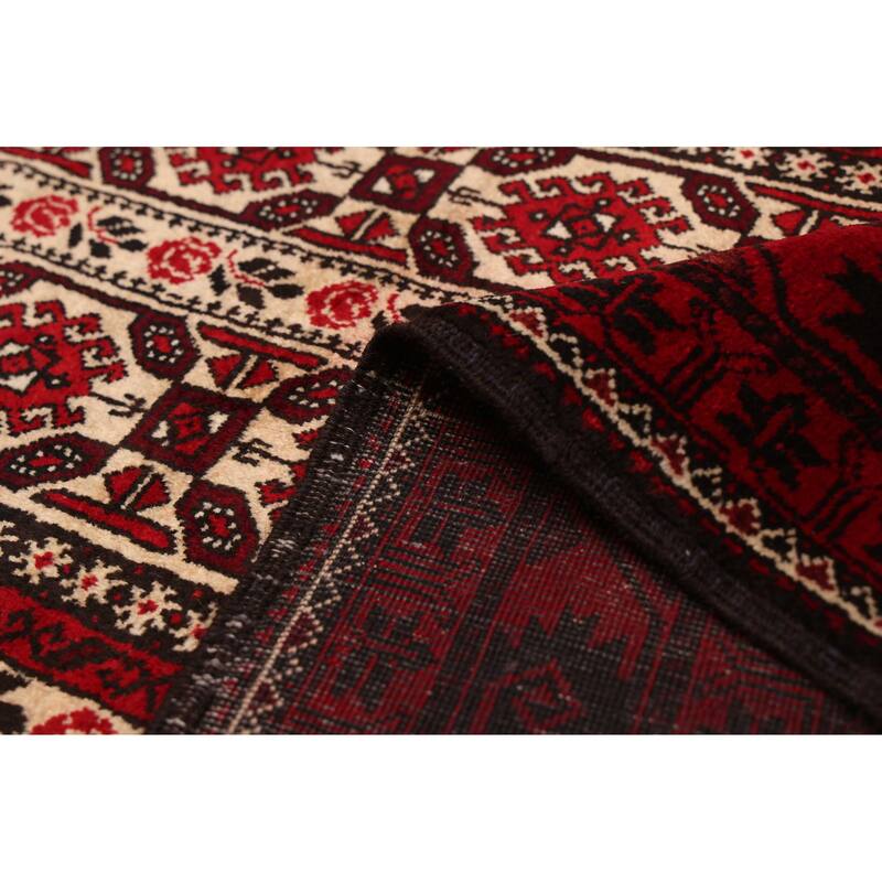 ECARPETGALLERY Hand-knotted Teimani Beige, Red Wool Rug - 3'5 x 6'8