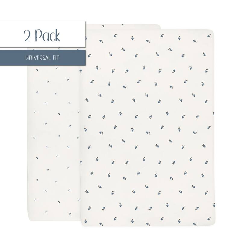 Ely's & Co. Waterproof Pack n Play - Mini Crib Sheet Set - 2 Pack - 38" x 24"