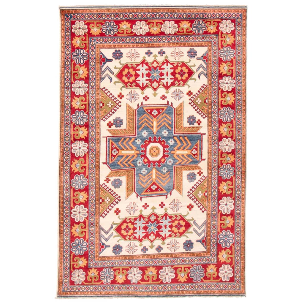 ECARPETGALLERY Hand-knotted Finest Ghazni Cream Wool Rug - 6'6 x 10'0