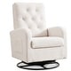 preview thumbnail 27 of 45, HOMYKA Swivel Rocking Upholstered Armchair Nursery Glider Linen Accent Chairs Teddy - White