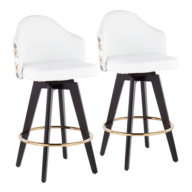 Carson Carrington Valsatra 26" Upholstered Counter Stool with Black Wood Base (Set of 2)