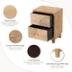 preview thumbnail 7 of 27, COZAYH 3-Drawer Farmhouse Dresser with Handicraft Wood Ring Motif, Rustic Nightstand Wooden Finish, Boho, Natural Wood