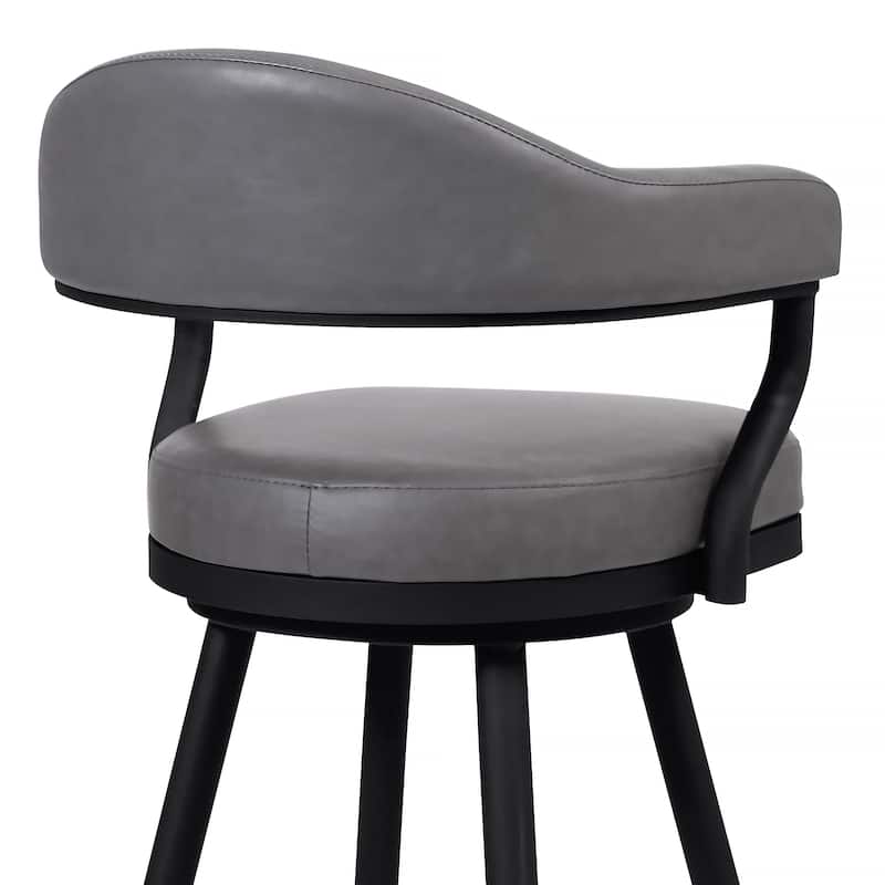 Justin Faux Leather Upholstered Bar or Counter Height Swivel Stool
