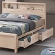 preview thumbnail 4 of 2, Furniture of America Iloria White Oak Solid Wood Kids Plaform Bed with USB Ports, Shelf and Drawers