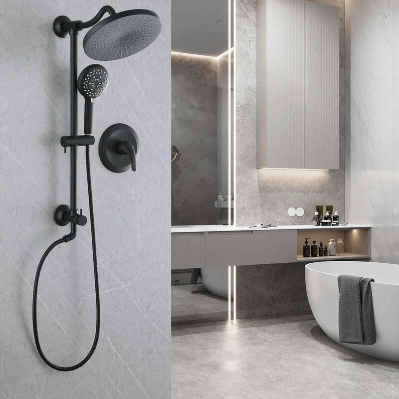 Pressure Balanced Rainfall Shower System with 5 Function Handheld Shower