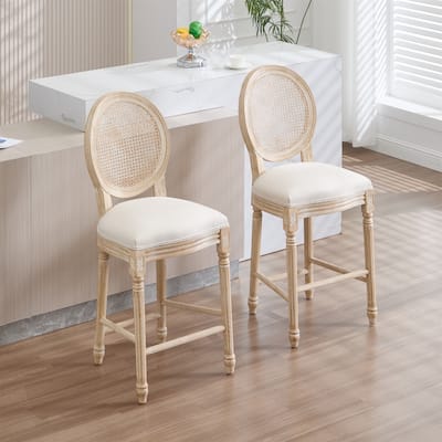 Set of 2 French Country 26" Height Bar Chairs