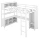 preview thumbnail 21 of 26, Full Size Metal Loft Bed with Wardrobe And L-shaped Desk, Storage Cubes and Shelves for Kids, Teens, Adults