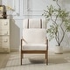 preview thumbnail 23 of 30, Christopher Knight Home - Jennie Tall-Back Wood Armchair with Ergonomic Comfort for Any Room Ivory + Walnut