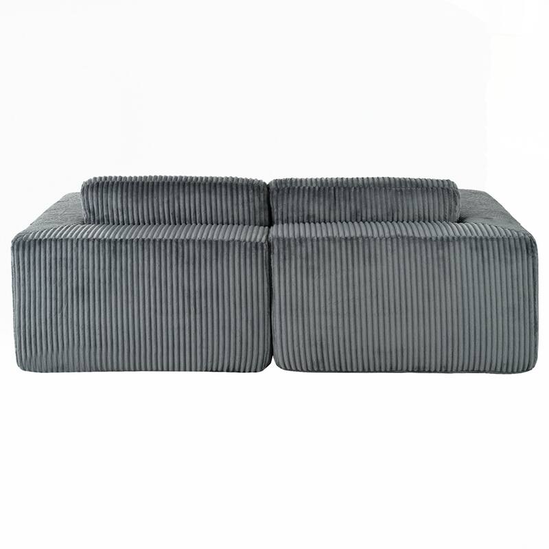 Corduroy Double Sofa Bed with 2 Pillows