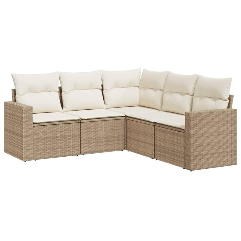 vidaXL Garden Sofa Set Beige, Cream White - 71.9 x 24.4 x 27.2